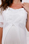 Ecru Sleeve and Collar Lace Design Maternity Nightgown - 4