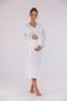 Ecru Patterned Lace Detailed Long Sleeve Cotton Maternity Nightgown-Dressing Gown Set of 2 - 4