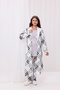 Gray Plaid Patterned Breastfeeding Featured Cotton Maternity Maternity Pajamas Set with 3-Piece Pajamas Set - 8