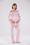 Powder Special Lace Design Cotton Maternity Pajama Set