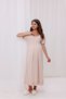 Beige Ribbon Detailed Maternity Nightgown with Breastfeeding Features - 3