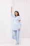 Blue Lace Detailed Design Full Length Maternity Maternity Pajamas Set of 3 - 5