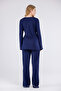 Navy Blue Piping Long Sleeve Cotton Maternity Pajama Set - 4