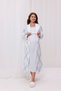 Blue Plaid Long Sleeve Cotton Full Length Maternity Nightgown-Pajamas Set of 2 - 5