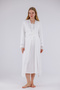 Ecru Special Lace Design Cotton Long Sleeve Maternity Pajamas Set and Nightgown 4-Piece Set - 3