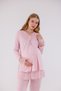 Maternity 3-Piece Pajama Set with Powder Special Lace Design Cotton Full Length Dressing Gown - 5
