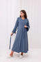 Anthracite Double-Breasted Cotton Long Sleeve Maternity Pajamas Set and Nightgown 4-Piece Set - 5