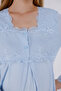 Blue Special Lace Long Sleeve Cotton Maternity Pajamas Set - 4