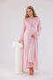 Powder Special Lace Design Cotton Full Length Maternity Nightgown-Dressing Gown Set of 2