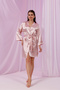 Powder Satin Bride Embroidered Mini Dressing Gown - 4