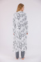 Smoked Patterned Lace Detailed Design Full Length Dressing Gown Maternity 3-Piece Pajama Set - 4