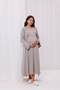 Beige Double Breasted Cotton Nursing Maternity Nightgown-Dressing Gown Set of 2