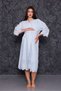 Blue Fisto Linen Maternity Nightgown-Dressing Gown Set of 2 - 7