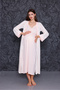 Powder Strap Striped Breastfeeding Featured Maternity Nightgown-Dressing Gown Set of 2 - 7