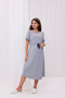Gray Melange Maternity Nightdress with Breastfeeding Feature