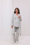 Beige Melange Lace Collar Maternity Maternity Pajamas Set of 3 - 3