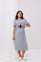 Gray Melange Maternity Nightdress with Breastfeeding Feature - 7