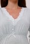 Water Green Melange Lace Collar Maternity Maternity Pajamas Set of 3 - 9