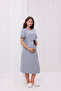 Gray Melange Maternity Nightdress with Breastfeeding Feature - 3