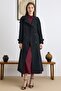 Double Collar Detailed Water Repellent Unlined Long Trench Coat Black 6832 - 2
