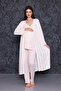 Powder Striped Strap Maternity Nightgown-Dressing Gown and Pajama Set Set of 4 - 2