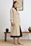 Apolet Detailed Low-Sleeve Water-Repellent Unlined Trench Coat Stone 6827 - 4
