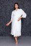 Ecru Fisto Linen Summer Maternity Nightgown-Dressing Gown, Pajama Set Set of 4 - 3