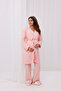 Pink Melange Lace Collar Maternity Maternity Pajamas Set of 3 - 8
