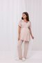 Beige Ribbon Detailed Design Nursing Pajama Set for New Mothers - 6