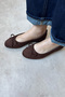 Women's Suede Ribbon Ballerina Lumi