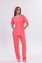 Women's Pomegranate Flower Piping Front Buttoned Cotton Short Sleeve Pajama Set - 4
