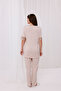 Beige Sleeve and Collar Lace Design Cotton Maternity Pajama Set - 7