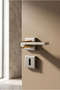 Luxury Elegance Square Rosette Aluminum Door Handle (Door Handle) (Room Type) Inox-Gold - 4