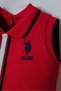 Baby Girl Polo Collar Embroidered Summer Regular Fit Red Dress Usb2960-C-V3 - 2