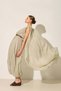 Nil Green Cloak and Fabric Detailed Belted Comfortable Cut Full-Fit Midi Length Dress - 6