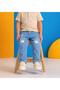 Children's Light Blue Jeans with Ripped Detail - 3
