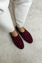 Women's Stoned Comfortable Suede Ballet Flats Casi - 2
