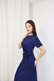 Side-Tie Navy Blue Modal Fabric Dress - 6