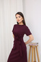 Side-Tie Claret Red Modal Fabric Dress - 5