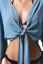 Blue Carrie Beach Tie up Top Swimwear - 3