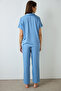 Blue Luna Satin Shirt Collar Short Sleeve Pyjamas Set Pajama Set - 4