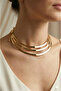 Metallized Choker Tape Necklace