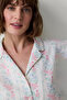 Gardenia Cute Flowers Floral Shirt Collar Long Sleeve Pajama Set - 2