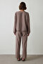 Beige Brownish Shirt Collar Detail Pajama Set - 5