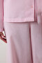 Pink Striped Tie Detail Shirt Collar Pajama Set - 4