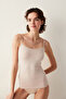 Beige Modal Thin-strap Athlete Slip