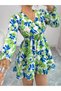 Women's Floral Print Short Chiffon Dress