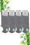 Premium Bamboo Sneakers Invisible Sports Socks 4 Pack Gray Melange
