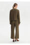 Khaki Organic Mercerized Cotton Knitwear Jacket - 5