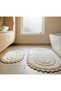 Bathroom Mats - Set of 2 - 100% Cotton - Hand-Knitted Edges - 2